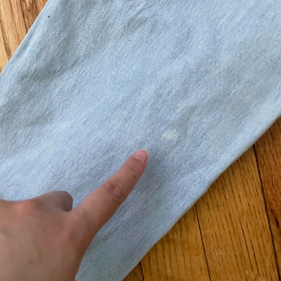 Vintage Aged Denim High Waist Mom Baggy Pinstripe Tomboy Boyfriend Edgy culottes - Picture 7 of 7